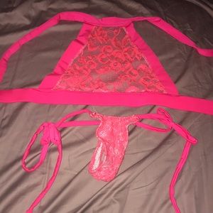 Custom lace neon two piece gogo dancer bikini